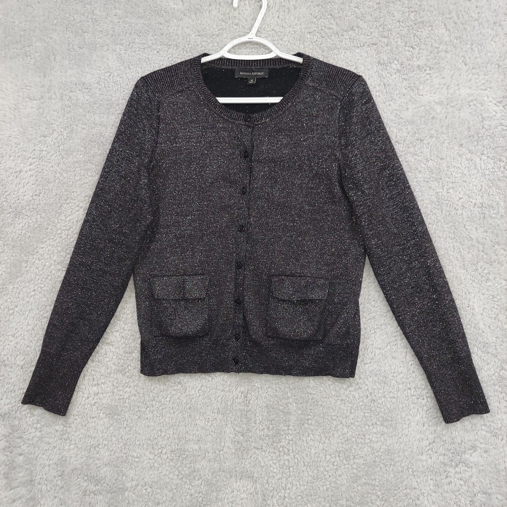 Banana Republic Black Metallic Sparkle Cardigan